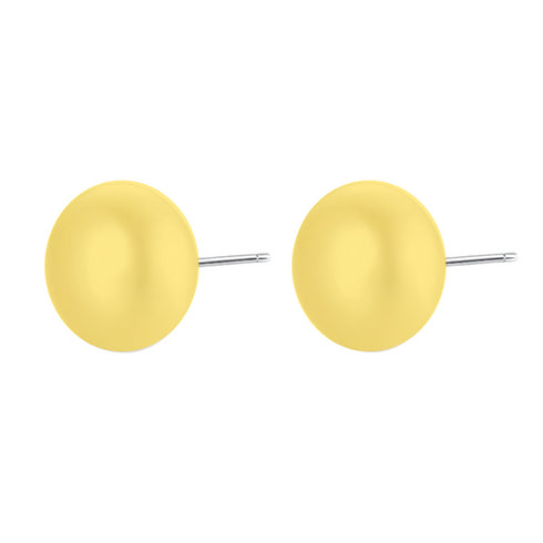 Golden Button Freshwater Pearl Stud Earrings